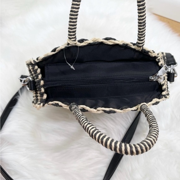 NWT MMS Design Studio White&black Straw Purse - Picture 6 of 8